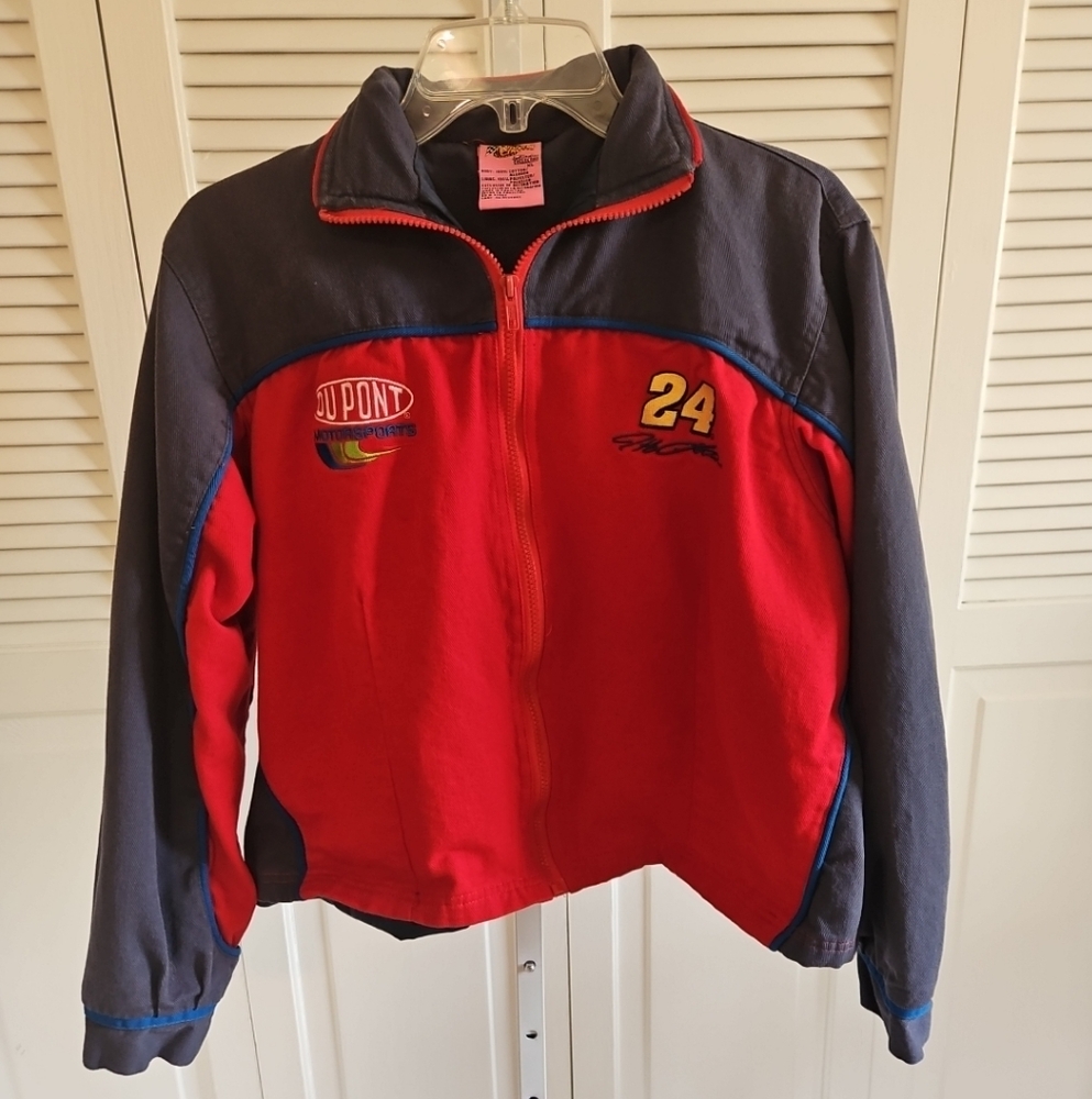 Y2K Nascar Jeff Gordon Jacket Womens XL Winners Circle DuPont Racing Crop Lined